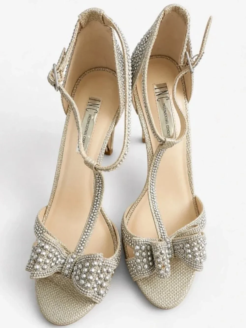 INC International Concepts Sparkly Rhinestone High Heel Sandals sz 7.5
